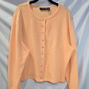 All Points By Reference Point Cardigan  Size XL Orange Snap Buttons